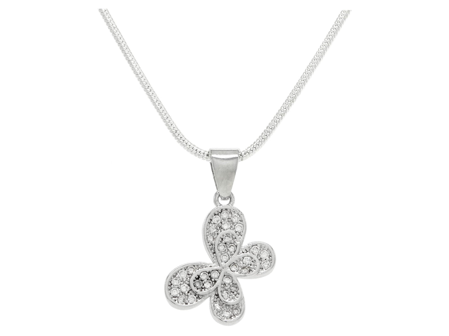 Sterling silver butterfly drop necklace MAIN