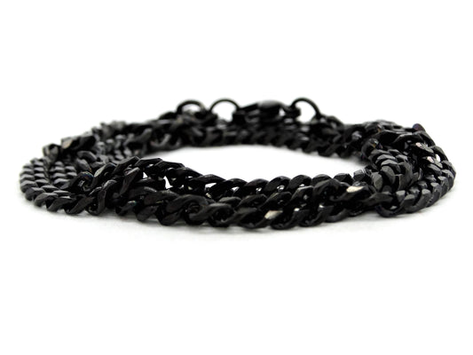 Black stainless steel thin chain necklace DISPLAY