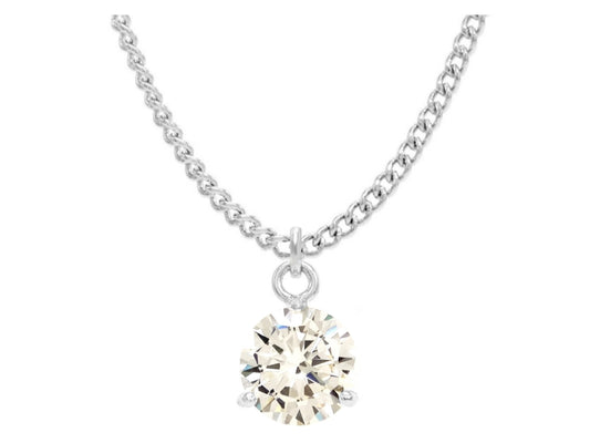 Clear gem white gold necklace MAIN
