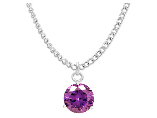 Purple gem white gold necklace MAIN