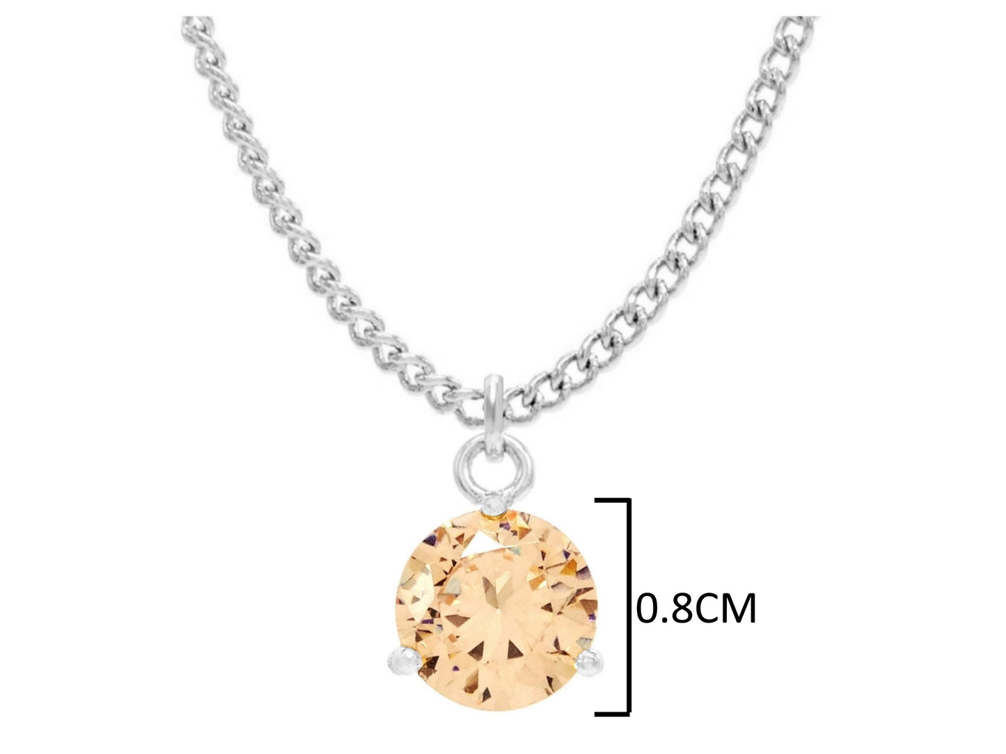 Champagne gem white gold necklace MEASUREMENT