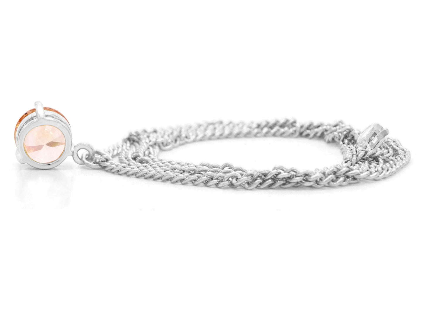 Champagne gem white gold necklace BACK