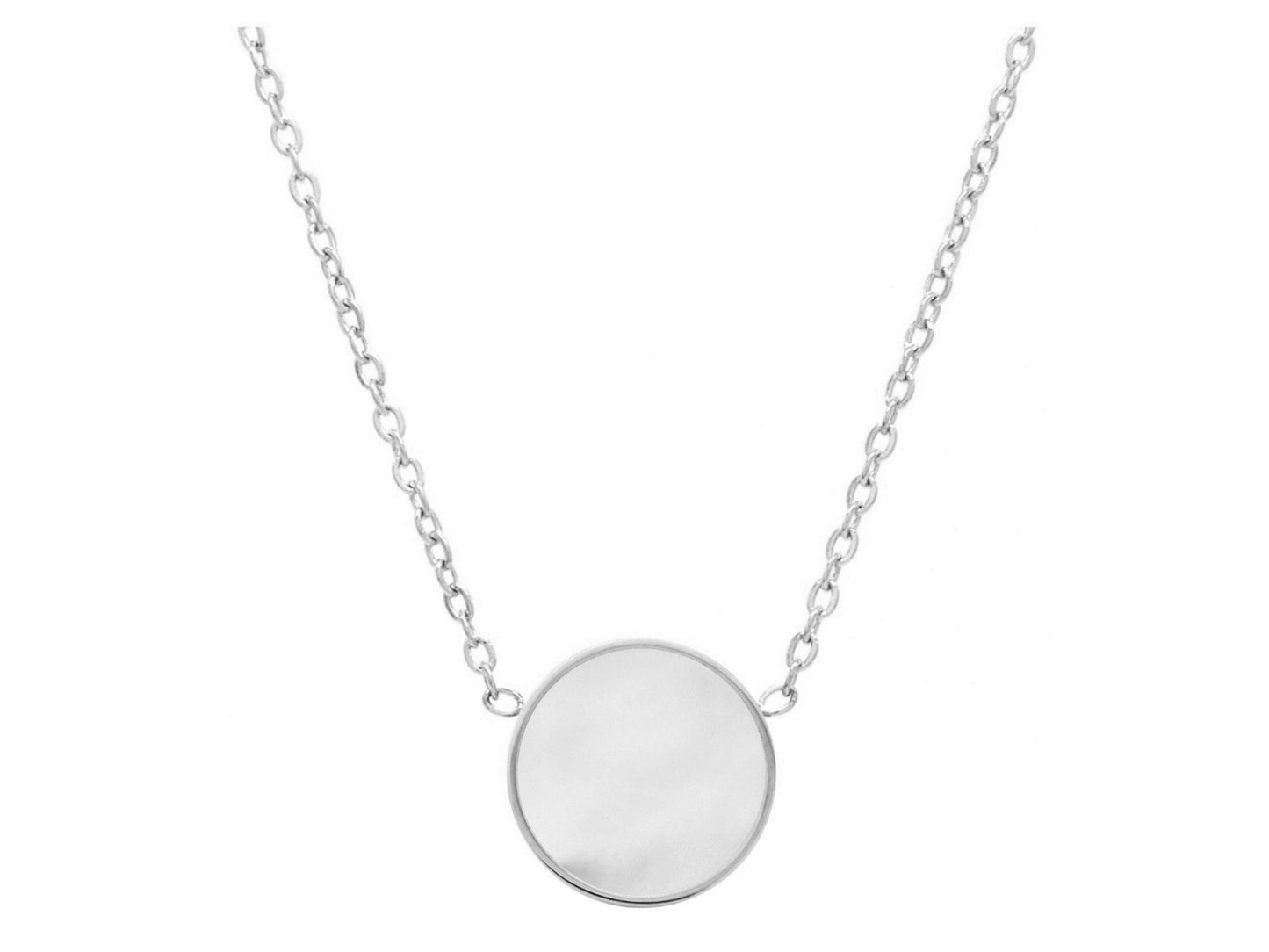 White gold white seashell choker necklace MAIN
