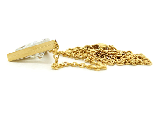 White trillion yellow gold necklace DISPLAY