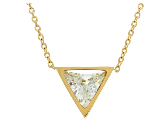 White trillion yellow gold necklace MAIN