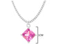 White gold pink princess necklace And earrings MEASUREMENT