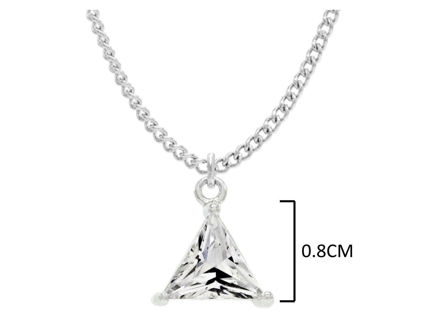 Clear gem trillion white gold necklace MEASUREMENT