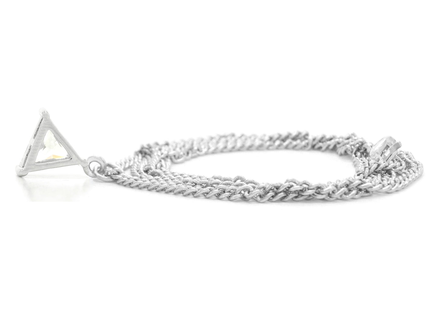 Clear gem trillion white gold necklace BACK