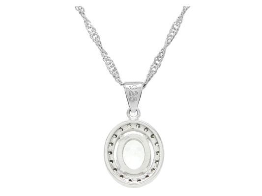Sterling silver oval gem necklace BACK