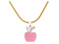Pink moonstone apple yellow gold necklace BACK