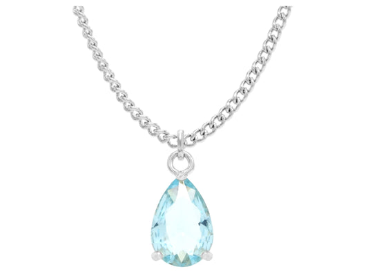Light Blue Raindrop White Gold Necklace MAIN