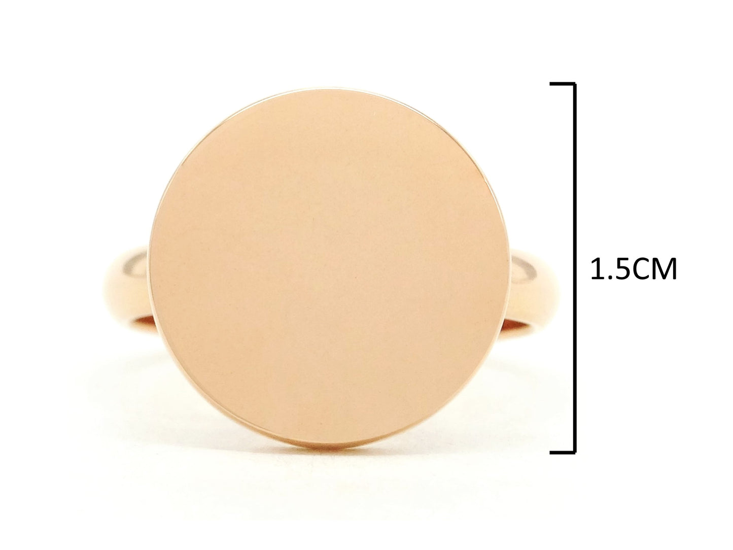Rose gold plain signet ring MEASUREMENT