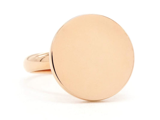 Rose gold plain signet ring SIDE
