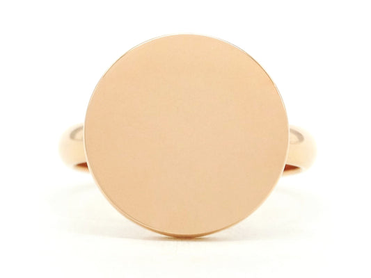 Rose gold plain signet ring MAIN