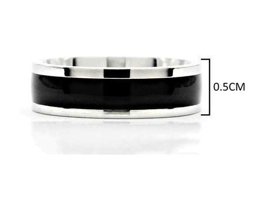 Black stainless steel band ring MEASUREMENT