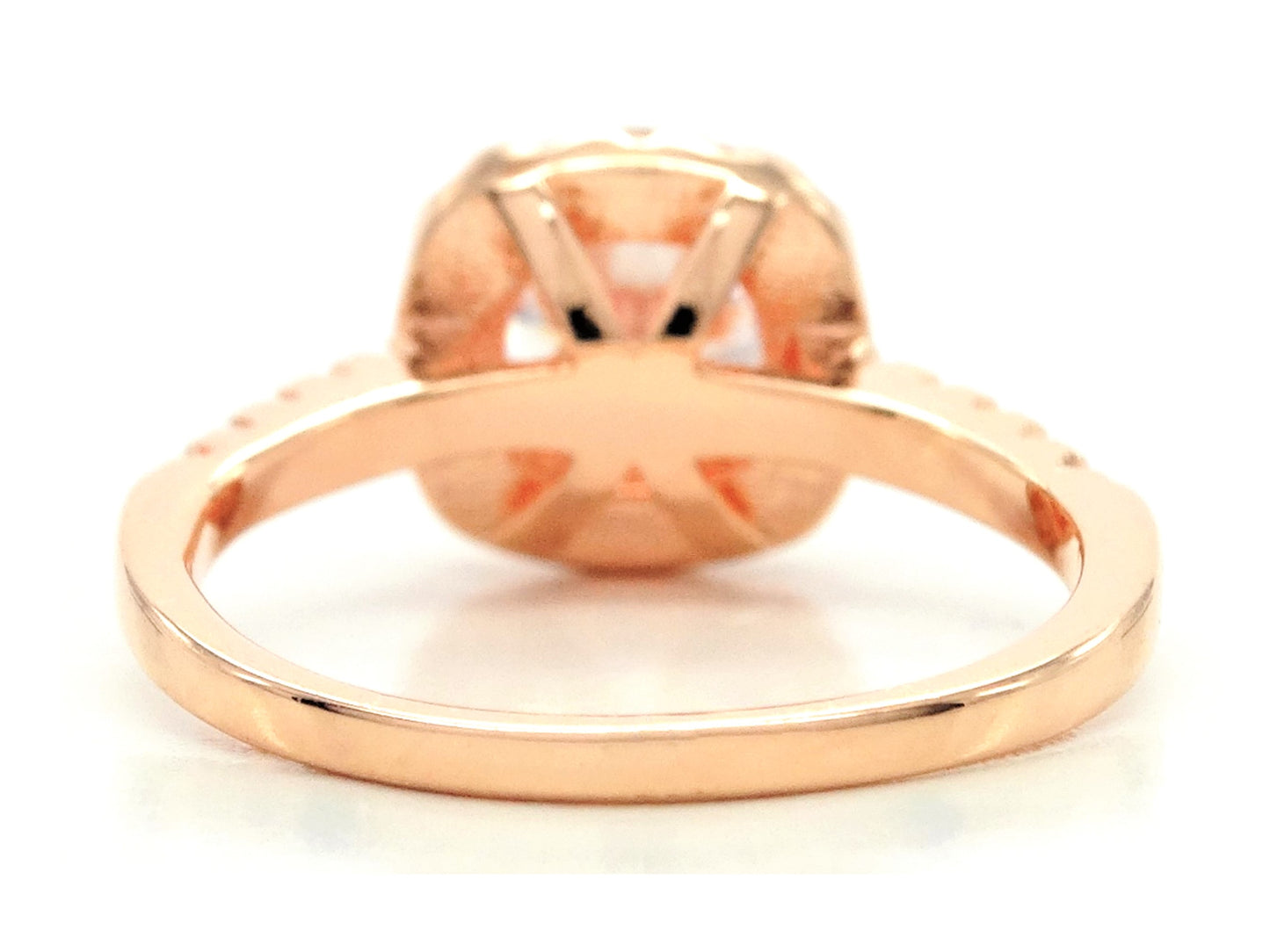 Rose gold round gems classic ring BACK