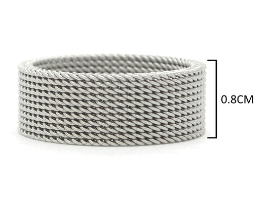 Steel mesh band ring MEASUREMENT