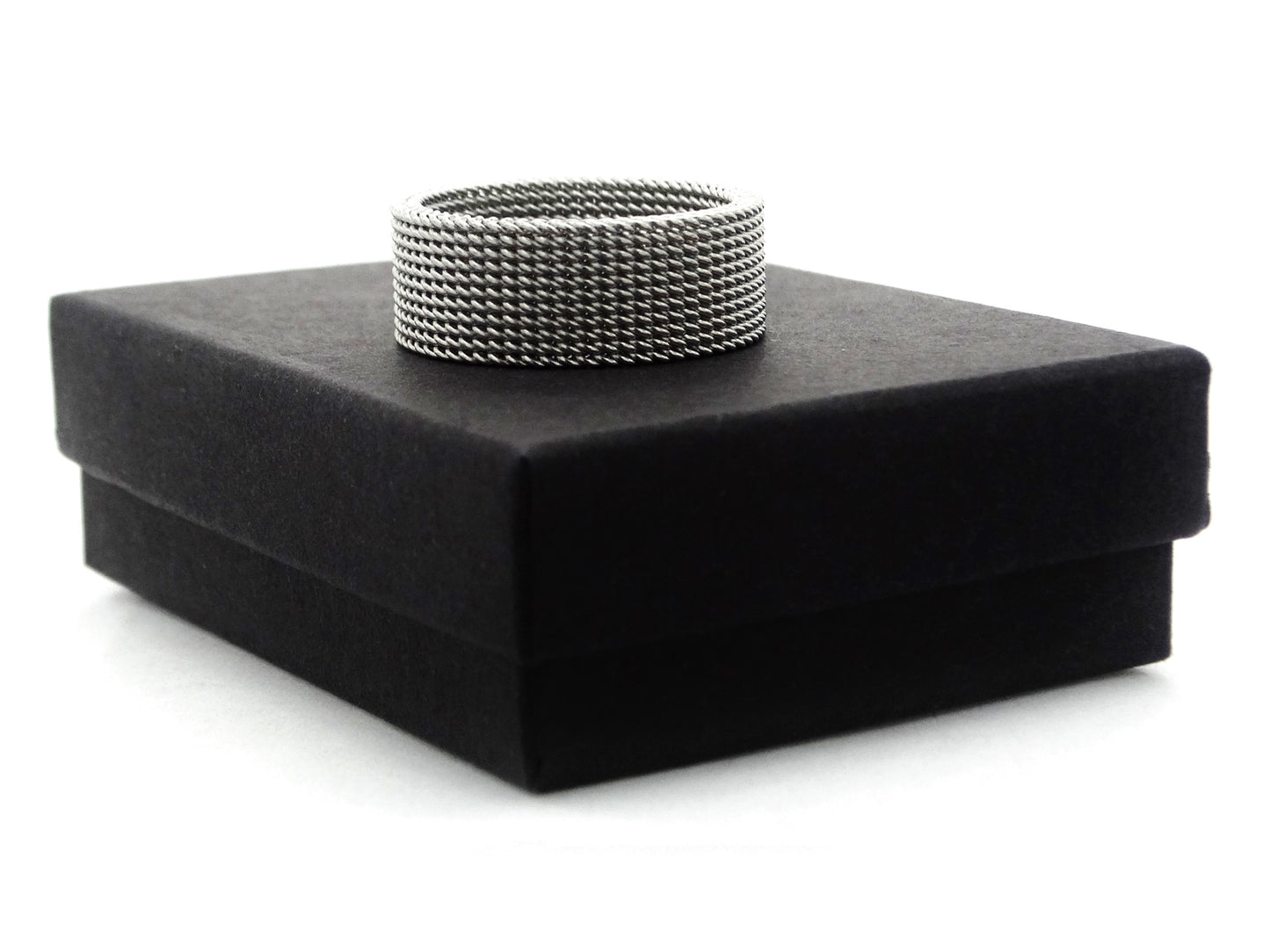 Steel mesh band ring GIFT BOX