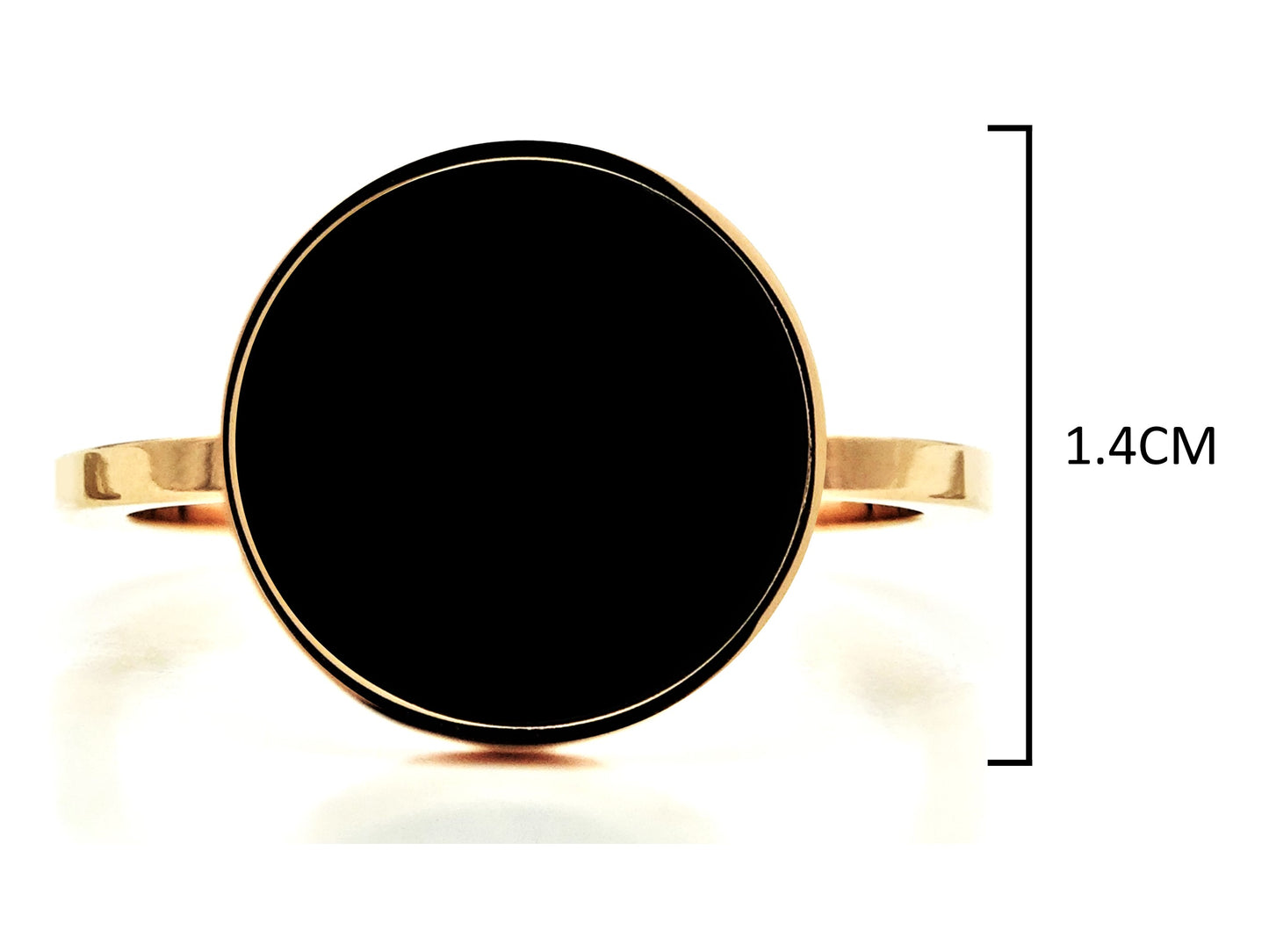 Rose gold black signet ring MEASUREMENT