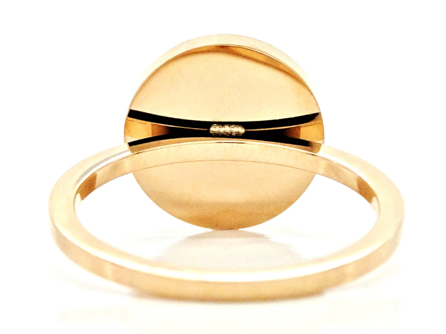 Rose gold black signet ring BACK