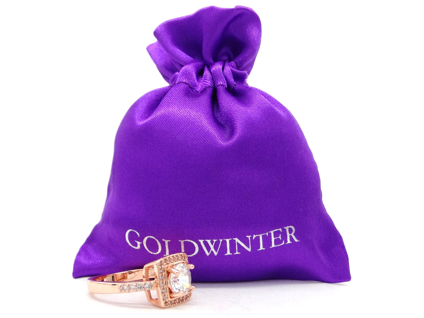 Rose gold round gems ring GIFT BAG