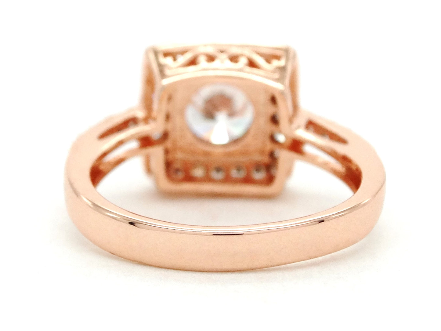 Rose gold round gems ring BACK