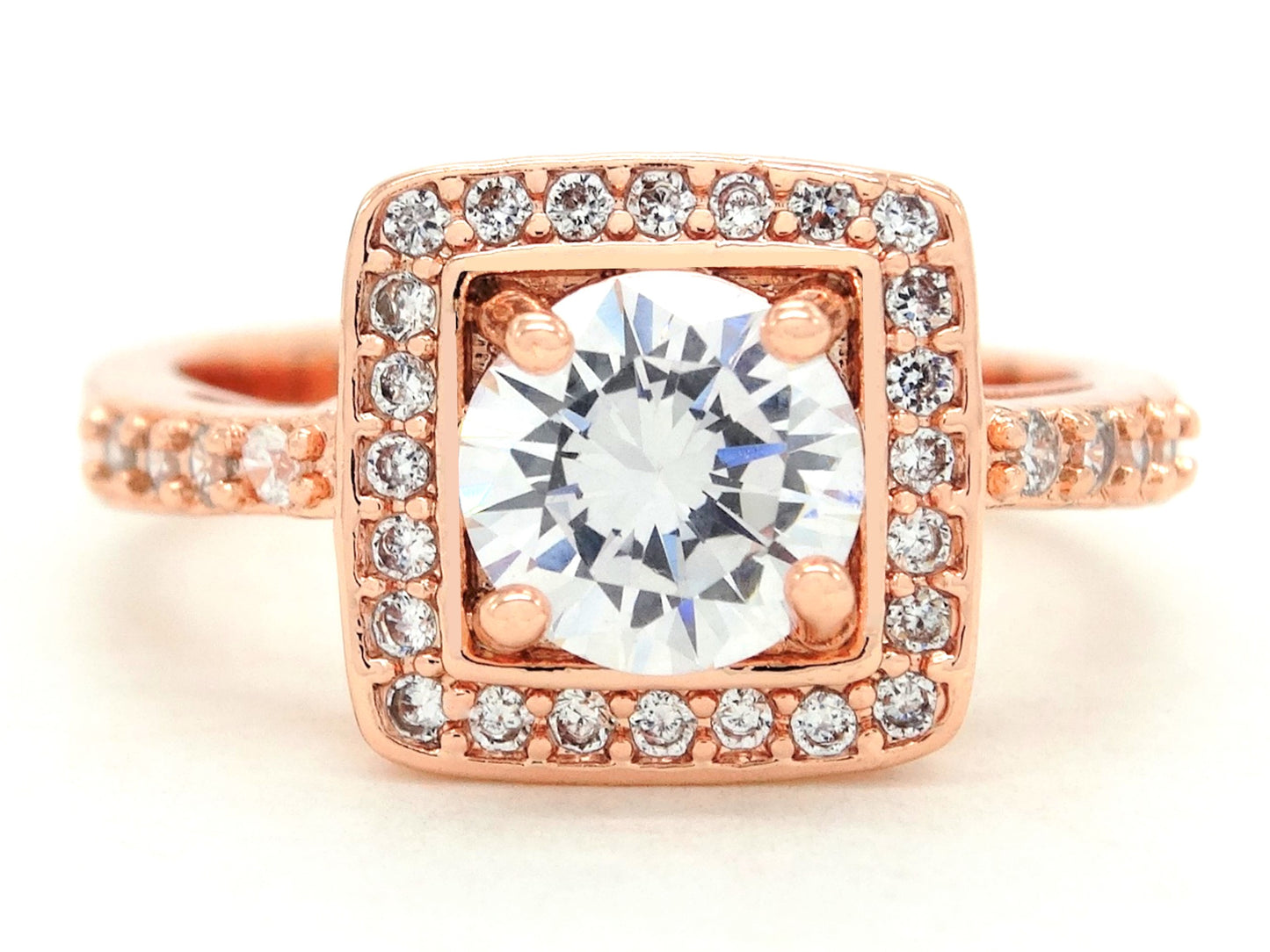 Rose gold round gems ring MAIN