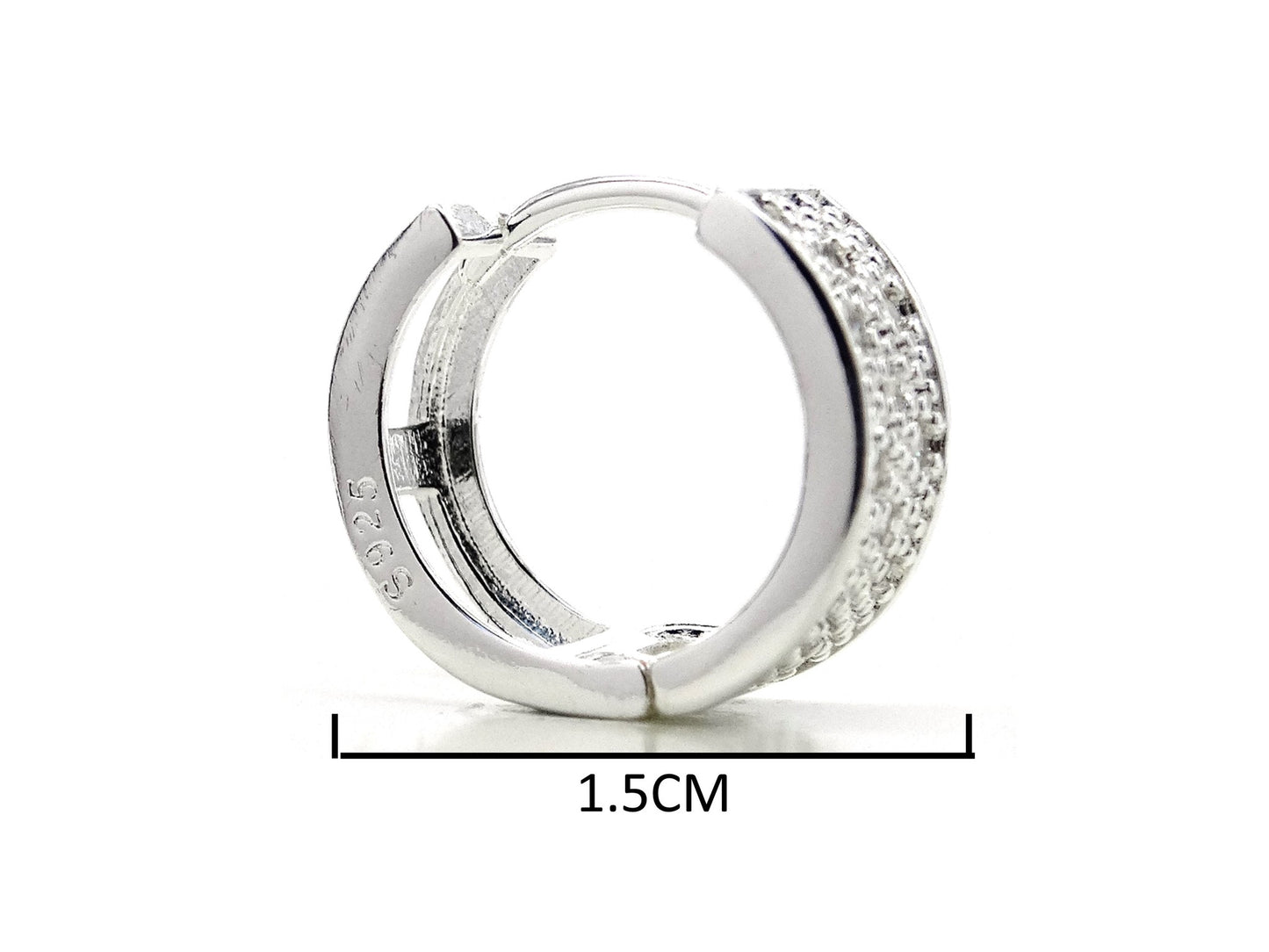 Sterling silver thick hoop earrings MEASUREMENT