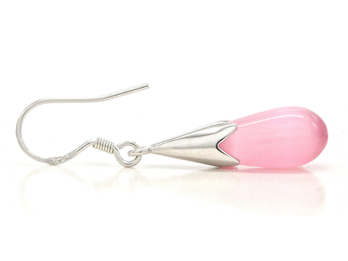 Pink moonstone fall earrings SIDE