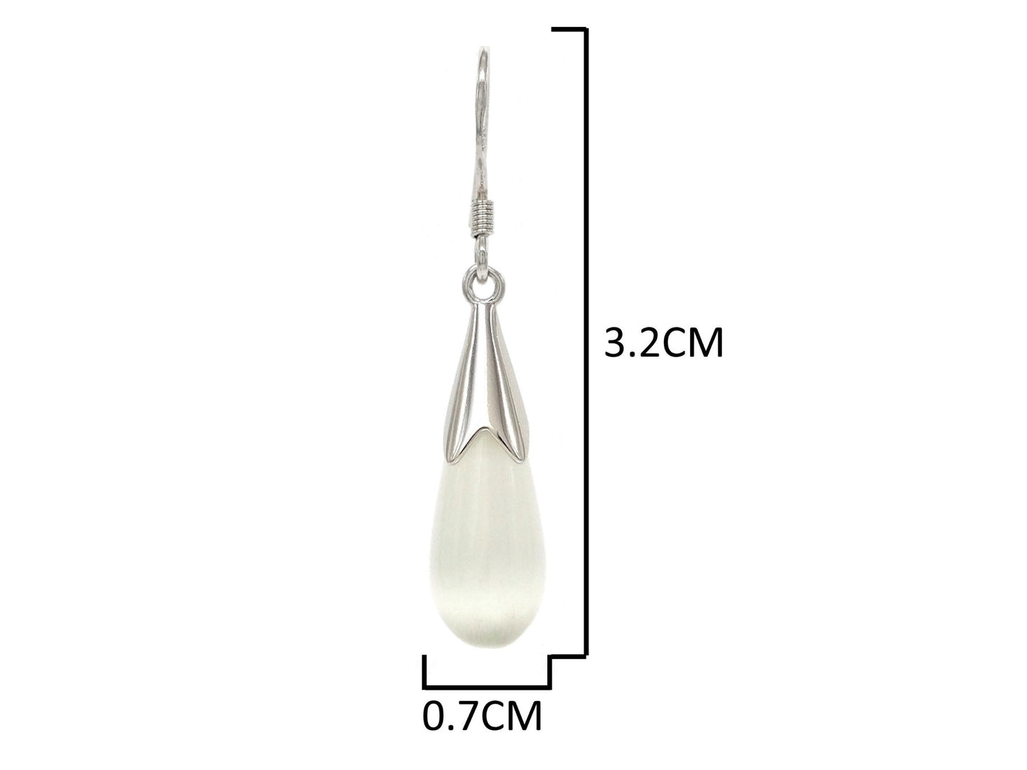 White moonstone fall earrings MEASUREMENT