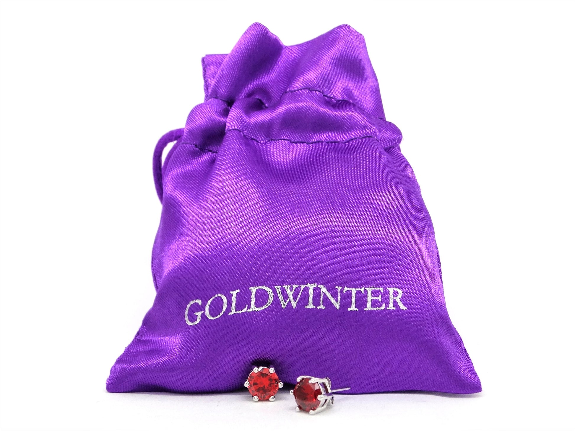 Fire red gem stud earrings GIFT BAG