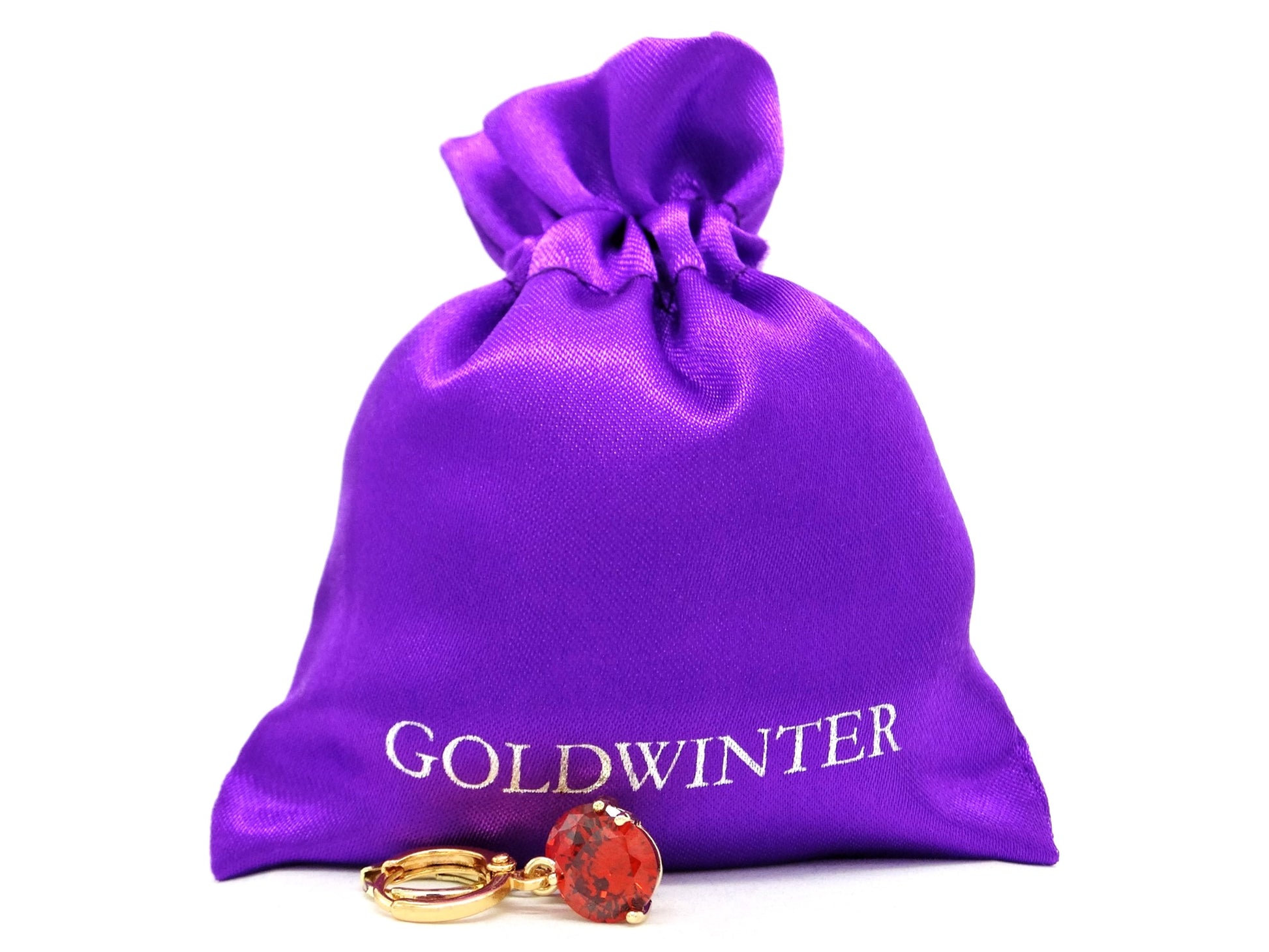 Red gemstone gold earrings GIFT BAG