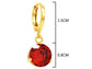 Red gemstone gold earrings MEASUREMENT