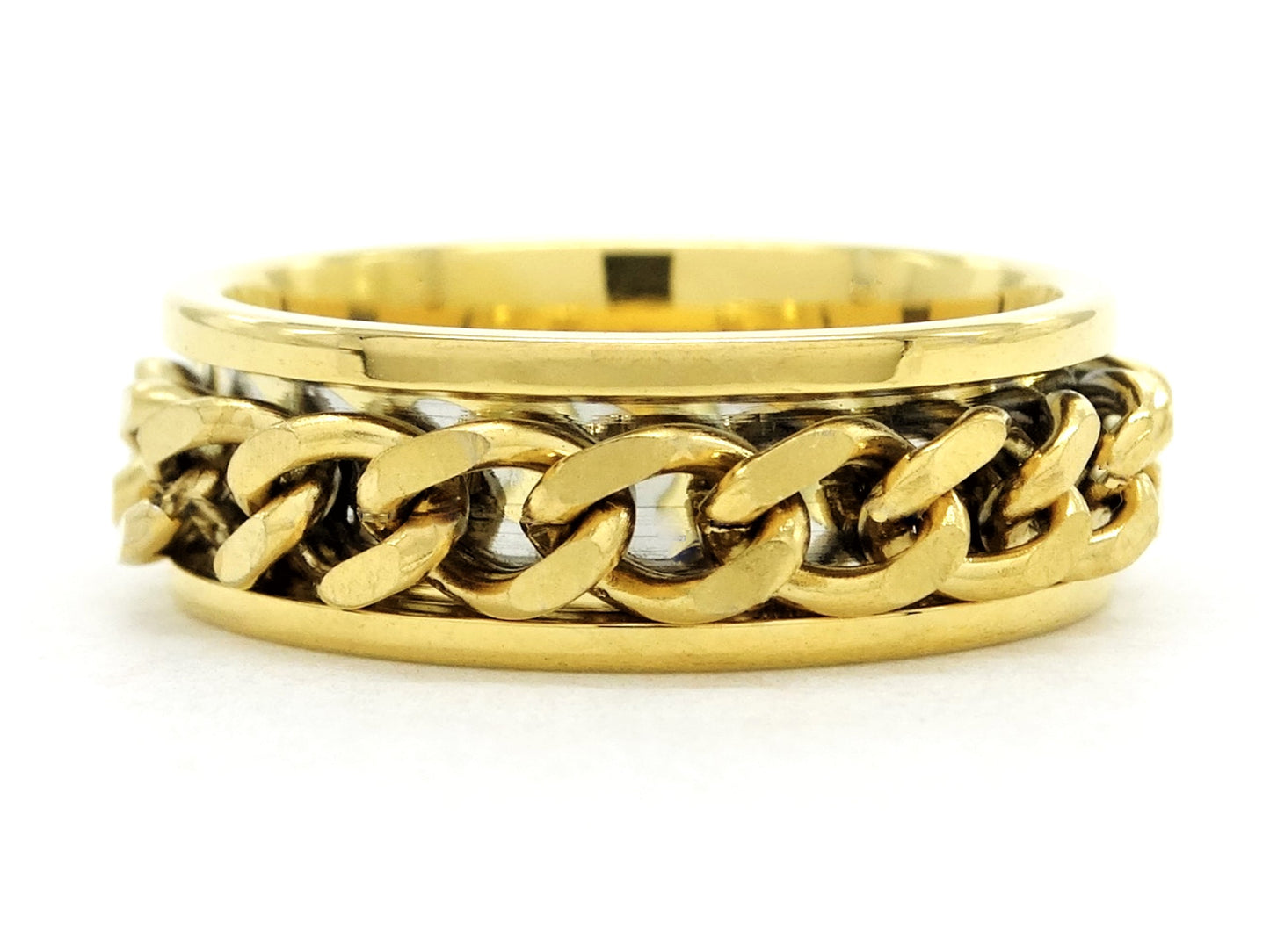 Yellow gold chain ring MAIN