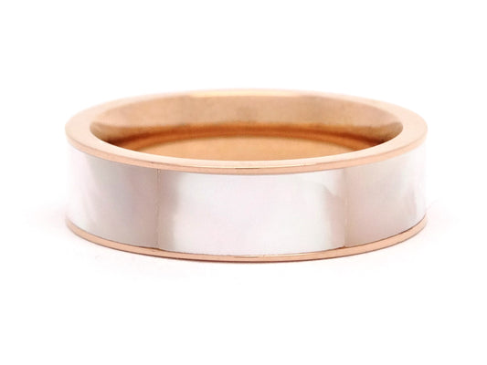 White abalone shell band ring MAIN