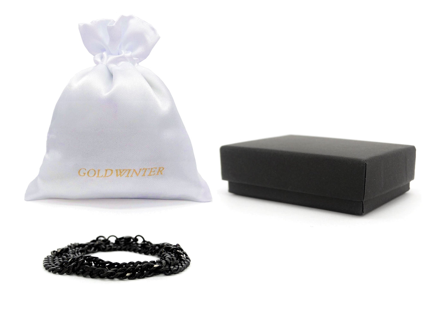 Black Stainless Steel Thin Chain Anklet