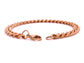 Rose gold chain bracelet on a white background