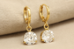 Clear Gem Gold Drop Earrings