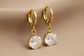 Clear Gem Gold Drop Earrings
