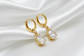 Clear Gem Gold Drop Earrings