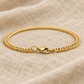 Thin Gold Double Curb Link Chain Bracelet