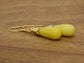 Yellow Moonstone Teardrop Gold Earrings