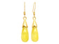 Yellow Moonstone Teardrop Gold Earrings