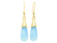 Blue Moonstone Teardrop Gold Earrings