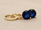 Blue Gem Yellow Gold Earrings