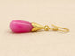 Pink Moonstone Teardrop Gold Earrings