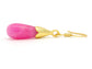 Pink Moonstone Teardrop Gold Earrings