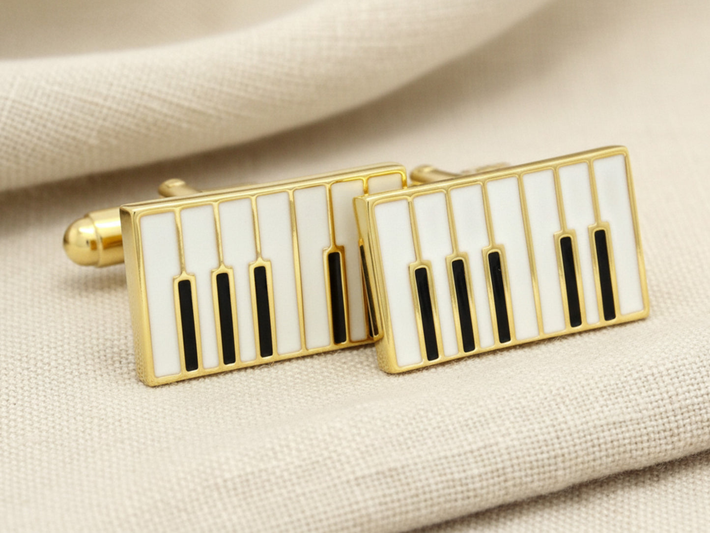 Yellow Gold Piano Keyboard Cufflinks