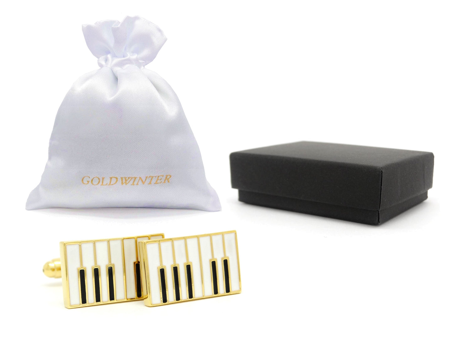 Yellow Gold Piano Keyboard Cufflinks