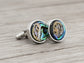Natural Mother Pearl Abalone Round Cufflinks